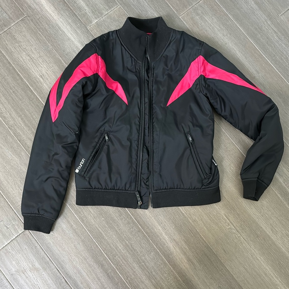 Burton lightweight jacket. Black and hot pink.
